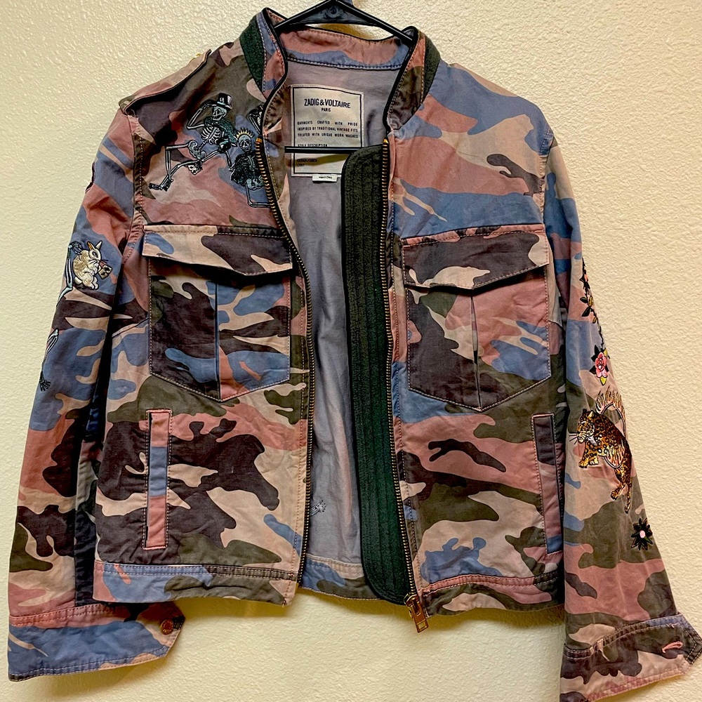 Zadig and Voltaire camo jacket size small